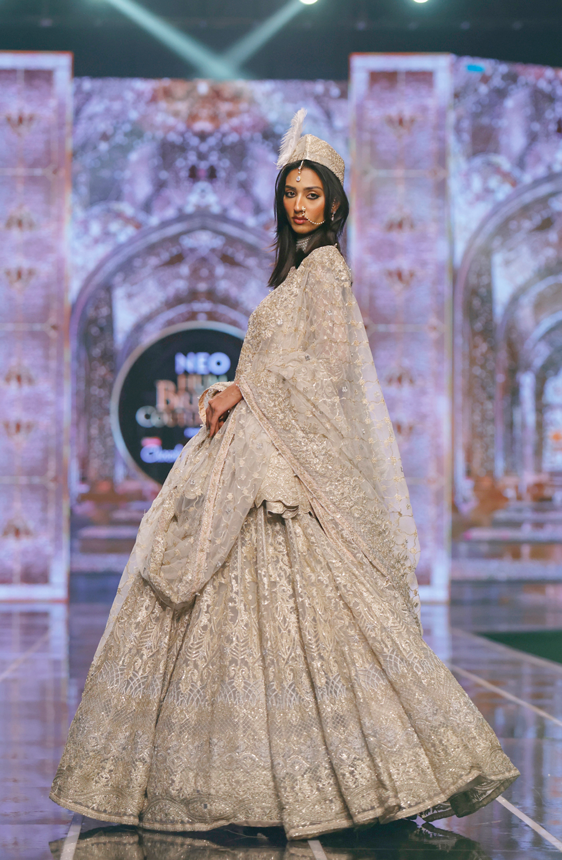 HSY | BCW-02 - Net Peplum Lehenga Ensemble