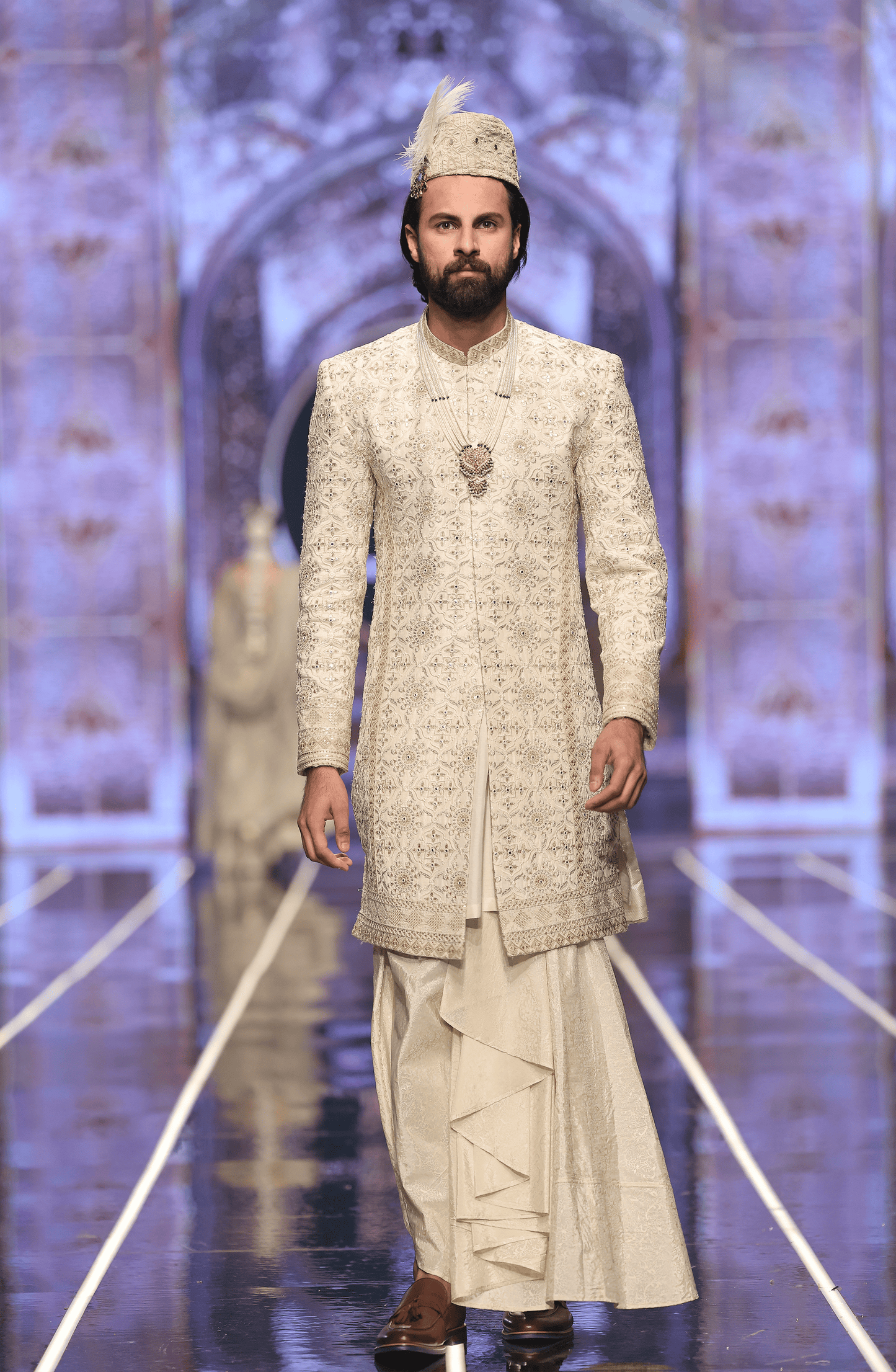 HSY | BCW-M05 - Silk Dhoti Shalwar & Sherwani Paired With Kurta