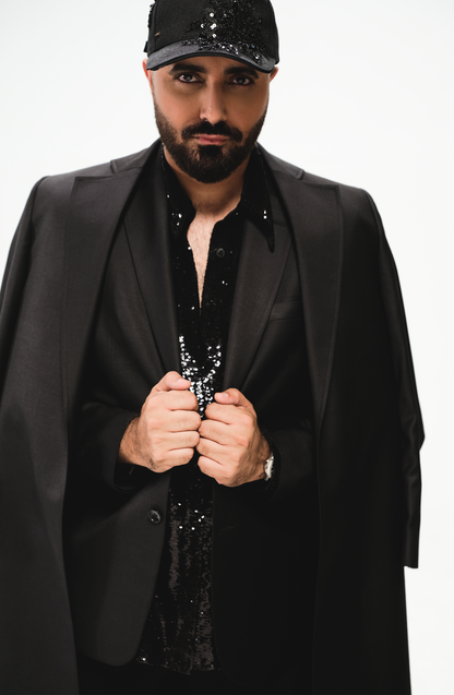 HSY | Dress Shirt with Suit Jacket and Oversized Coat