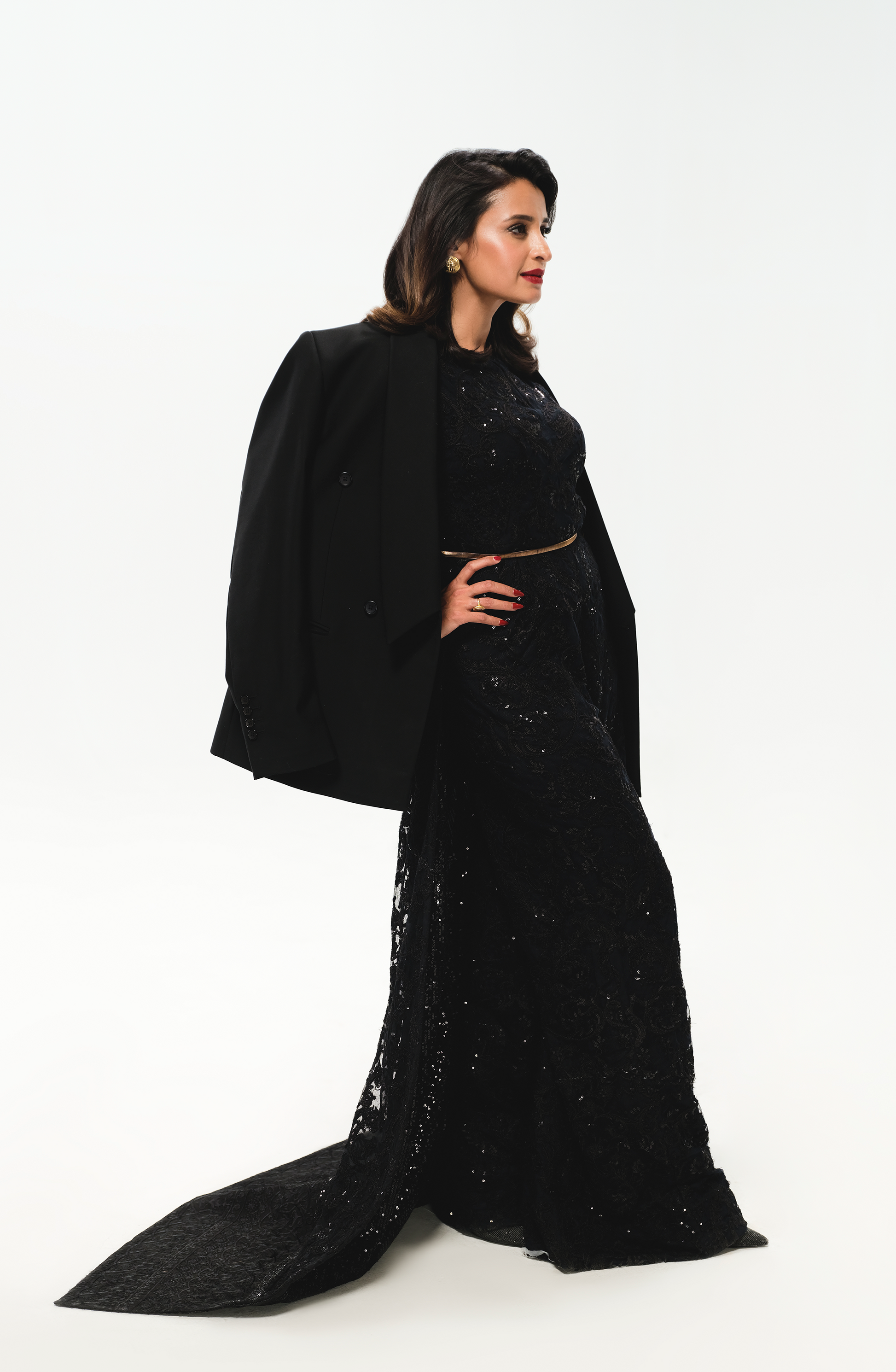 HSY | Black Jumpsuit with Detached Back Trail