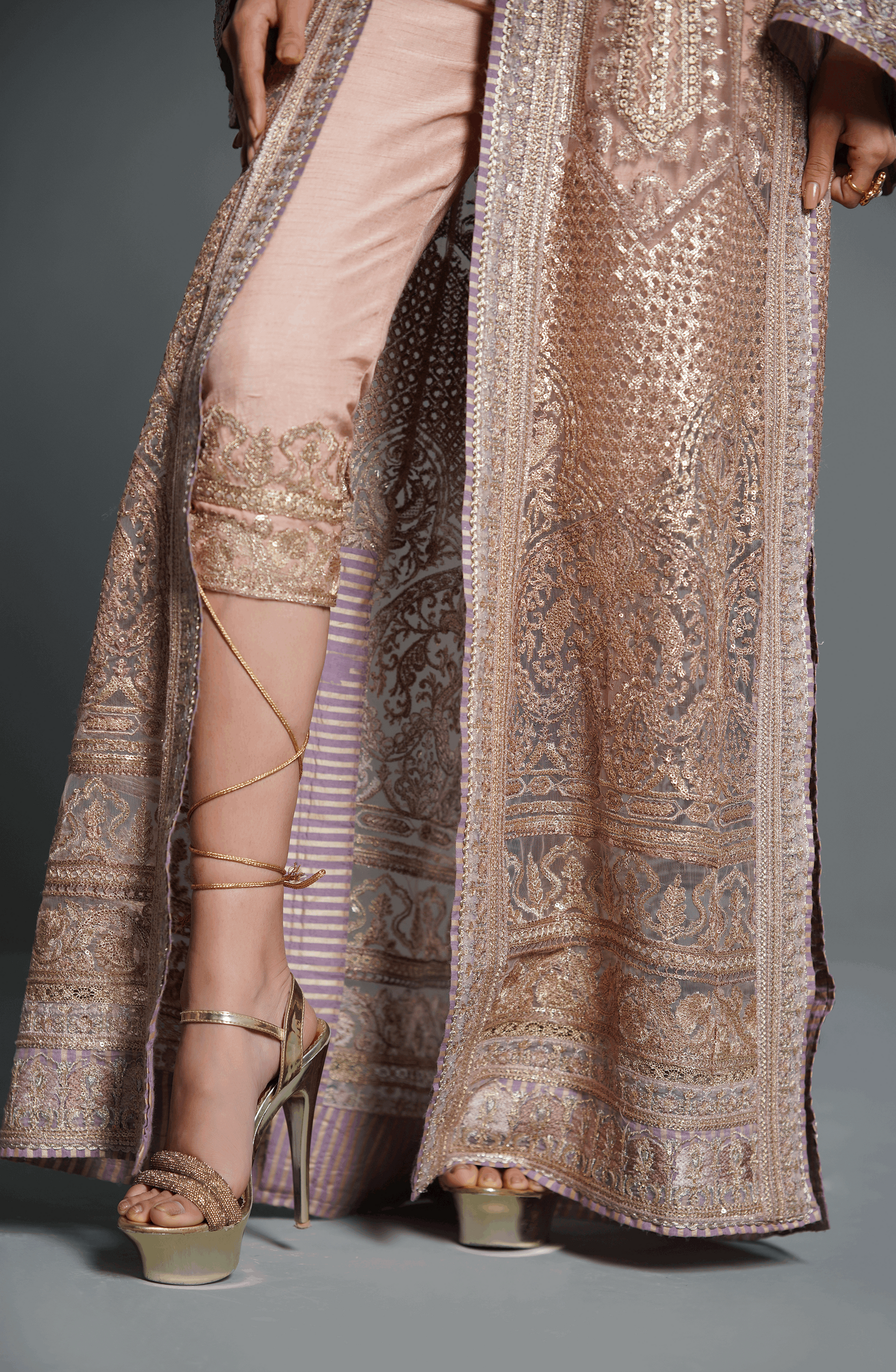 Champagne Pink - Beautiful Embroidered Ensemble